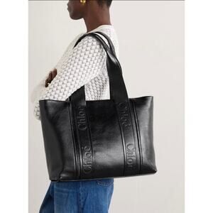 $2K NEW CHLOE LEATHER LOGO MEDIUM WOODY TOTE BAG PURSE AUTHENTIC NWT!